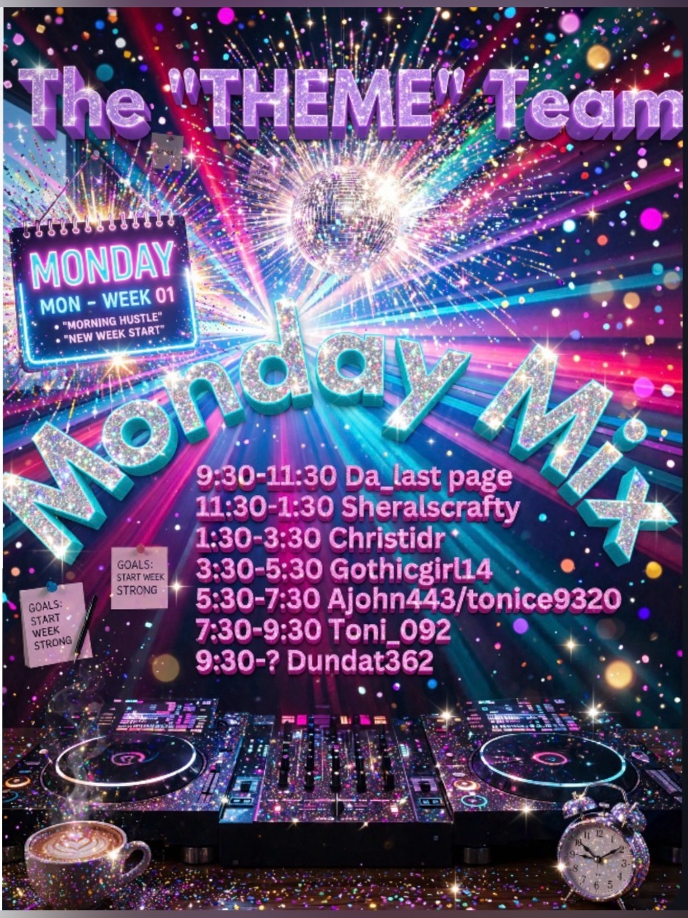 Theme Team Monday Mix Share Show less than